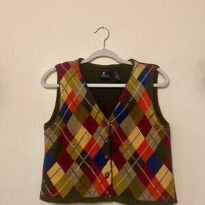 Multi coloured cotton vest, size small
